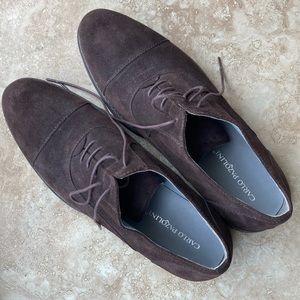 Carlo Pazolini Men's suede dark brown lace up shoe. NWOT.